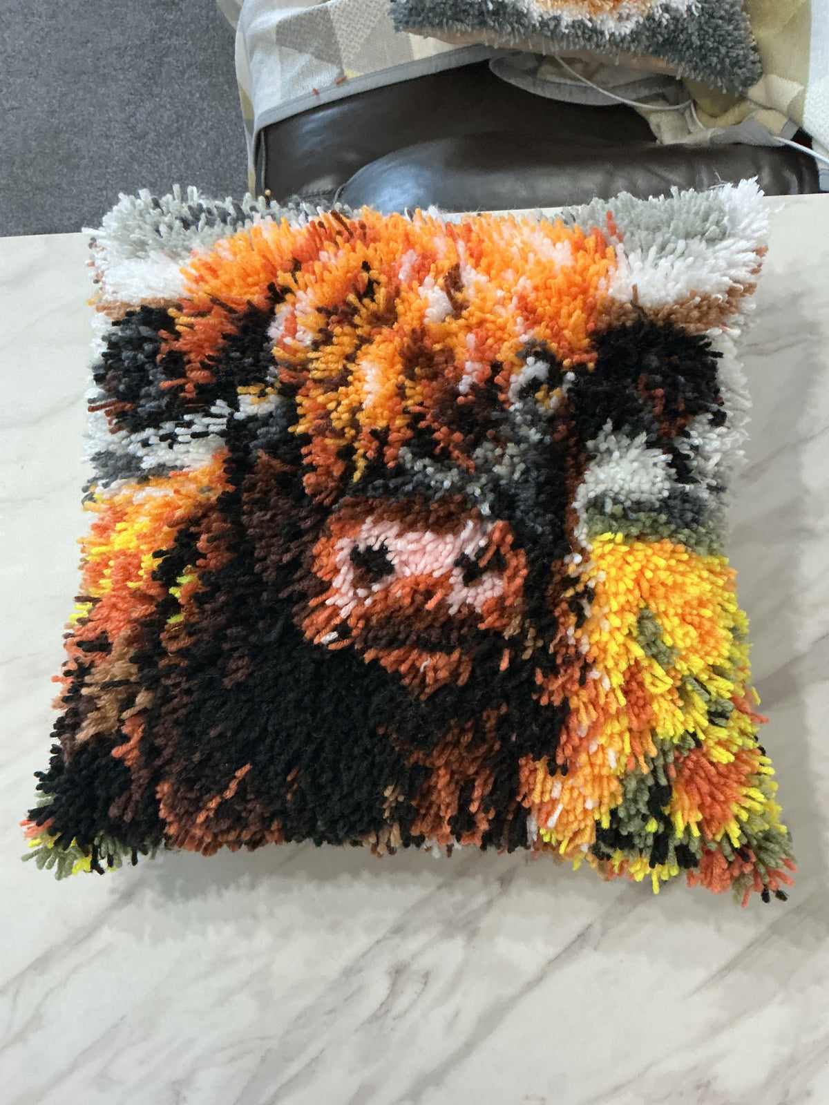 Summer highland cow cushion